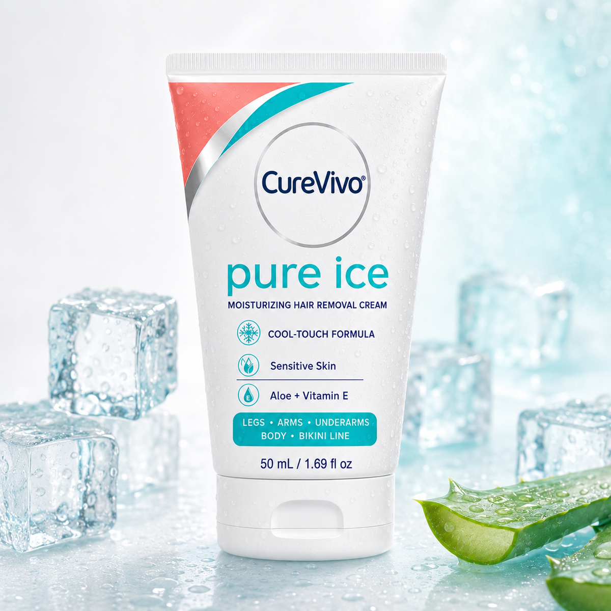 CureVivo® Pure Ice Moisturizing Hair Removal Cream – 50 mL
