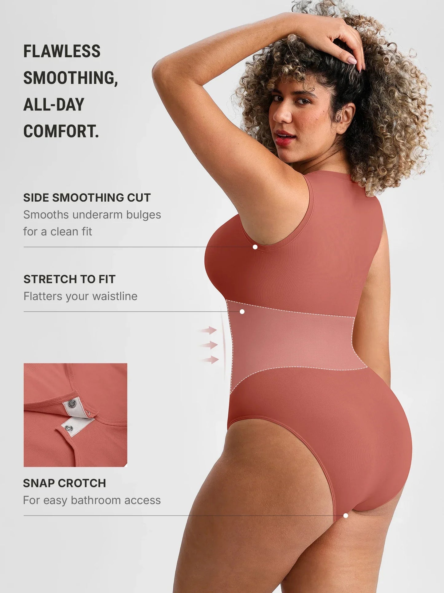 🏆LUCKYSONG®  Scoop Neck Buttery Seamless Everyday Bodysuit