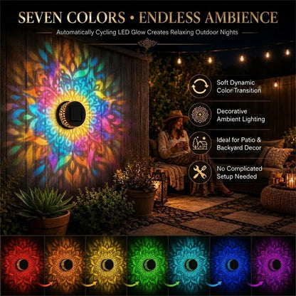 🔥Last Day 50% OFF 丨 💡REBYIPO® 2-in-1 Solar Mandala Projection Light-Colorful Projection · Outdoor Mosquito-Repelling Aid