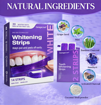 ✅Official Store |🦷GarageLine® Nano-Hydroxyapatite Purple Whitening Strips - Professional Enamel Care & Brightening