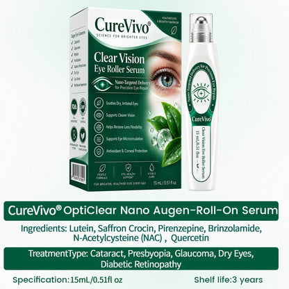 🧑‍⚕️CureVivo® Nano Clear Vision Eye Roller Serum – Professional Eye Comfort & Vision Support