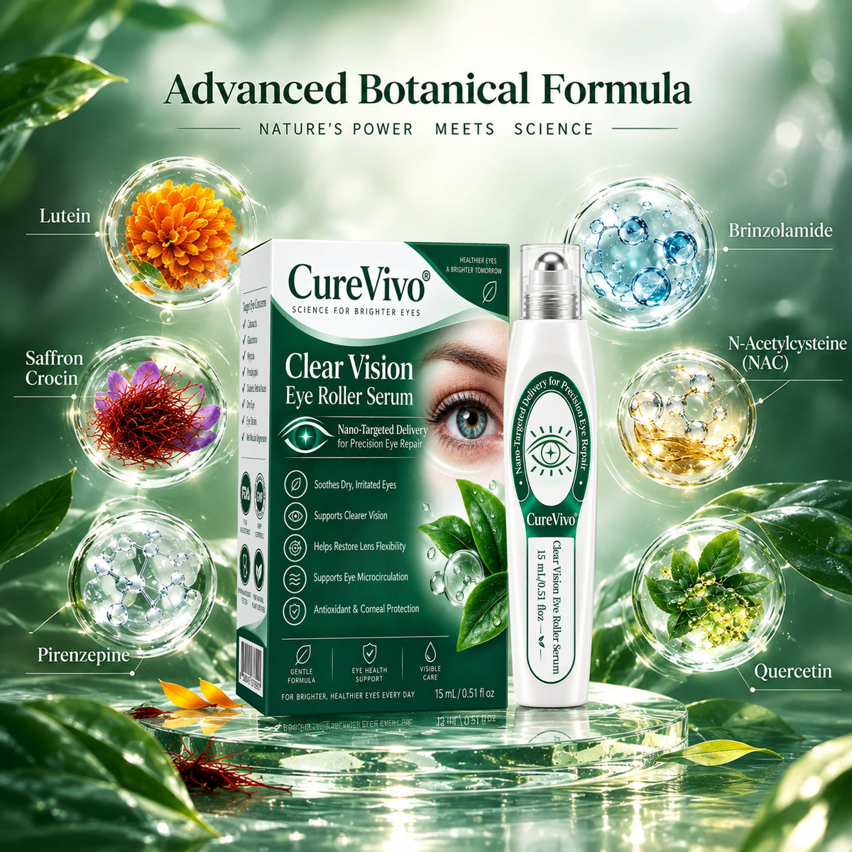 🧑‍⚕️CureVivo® Nano Clear Vision Eye Roller Serum – Professional Eye Comfort & Vision Support