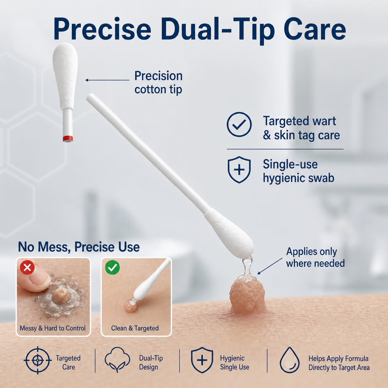 🔥🔥CureVivo® 👩‍⚕️7-Day 𝗦𝐤𝐢𝐧 𝐓𝐚𝐠 & 𝗪𝐚𝐫𝐭 𝐂𝐚𝐫𝐞 𝐏𝐫𝐞𝐜𝐢𝐬𝐢𝐨𝐧 𝐒𝐰𝐚𝐛𝐬（Individually Sealed, Single-Use）💪