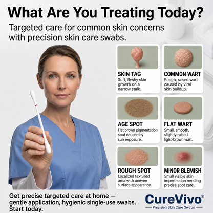 🔥🔥CureVivo® 👩‍⚕️7-Day 𝗦𝐤𝐢𝐧 𝐓𝐚𝐠 & 𝗪𝐚𝐫𝐭 𝐂𝐚𝐫𝐞 𝐏𝐫𝐞𝐜𝐢𝐬𝐢𝐨𝐧 𝐒𝐰𝐚𝐛𝐬（Individually Sealed, Single-Use）💪