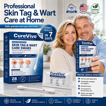 🔥🔥CureVivo® 👩‍⚕️7-Day 𝗦𝐤𝐢𝐧 𝐓𝐚𝐠 & 𝗪𝐚𝐫𝐭 𝐂𝐚𝐫𝐞 𝐏𝐫𝐞𝐜𝐢𝐬𝐢𝐨𝐧 𝐒𝐰𝐚𝐛𝐬（Individually Sealed, Single-Use）💪