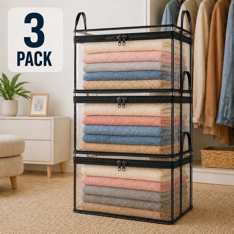 SVOZK® Clear Flip-Top Storage Box – Large Dust-Proof✨ & Moisture-Resistant Organizer for Clothes, Toys, Books & More🧸📚👕🧦