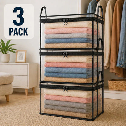 SVOZK® Clear Flip-Top Storage Box – Large Dust-Proof✨ & Moisture-Resistant Organizer for Clothes, Toys, Books & More🧸📚👕🧦