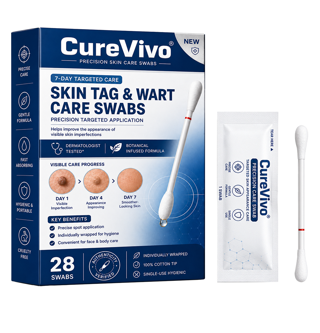 🔥🔥CureVivo® 👩‍⚕️7-Day 𝗦𝐤𝐢𝐧 𝐓𝐚𝐠 & 𝗪𝐚𝐫𝐭 𝐂𝐚𝐫𝐞 𝐏𝐫𝐞𝐜𝐢𝐬𝐢𝐨𝐧 𝐒𝐰𝐚𝐛𝐬（Individually Sealed, Single-Use）💪