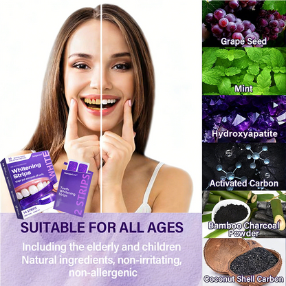✅Official Store |🦷GarageLine® Nano-Hydroxyapatite Purple Whitening Strips - Professional Enamel Care & Brightening
