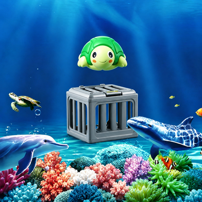 🔥2026 Hot Sale 51% OFF丨BVJ®⚡Summer Pool Toys for Kids - Diving Animal & Cage Set🎁🌊Sink & Seek Game🎉💦