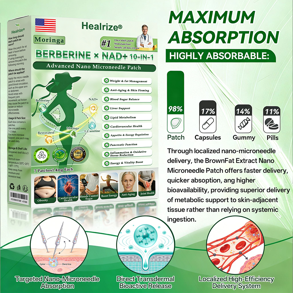 🇺🇸 𝐎𝐟𝐟𝐢𝐜𝐢𝐚𝐥 𝐔𝐒 𝐒𝐭𝐨𝐫𝐞 | 🗽 𝐇𝐞𝐚𝐥𝐫𝐢𝐳𝐞® Moringa · Berberine × NAD+ 𝟏𝟎-𝐢𝐧-𝟏 𝐀𝐝𝐯𝐚𝐧𝐜𝐞𝐝 𝐍𝐚𝐧𝐨 𝐌𝐢𝐜𝐫𝐨𝐧𝐞𝐞𝐝𝐥𝐞 𝐏𝐚𝐭𝐜𝐡 — 𝐎𝐧𝐜𝐞 𝐃𝐚𝐢𝐥𝐲, 𝐕𝐢𝐬𝐢𝐛𝐥𝐞 𝐑𝐞𝐬𝐮𝐥𝐭𝐬 𝐢𝐧 𝟕 𝐃𝐚𝐲𝐬