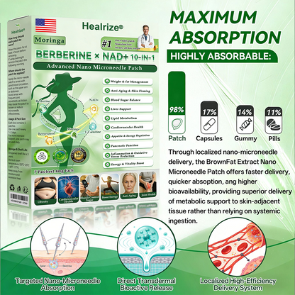 🇺🇸 𝐎𝐟𝐟𝐢𝐜𝐢𝐚𝐥 𝐔𝐒 𝐒𝐭𝐨𝐫𝐞 | 🗽 𝐇𝐞𝐚𝐥𝐫𝐢𝐳𝐞® Moringa · Berberine × NAD+ 𝟏𝟎-𝐢𝐧-𝟏 𝐀𝐝𝐯𝐚𝐧𝐜𝐞𝐝 𝐍𝐚𝐧𝐨 𝐌𝐢𝐜𝐫𝐨𝐧𝐞𝐞𝐝𝐥𝐞 𝐏𝐚𝐭𝐜𝐡 — 𝐎𝐧𝐜𝐞 𝐃𝐚𝐢𝐥𝐲, 𝐕𝐢𝐬𝐢𝐛𝐥𝐞 𝐑𝐞𝐬𝐮𝐥𝐭𝐬 𝐢𝐧 𝟕 𝐃𝐚𝐲𝐬