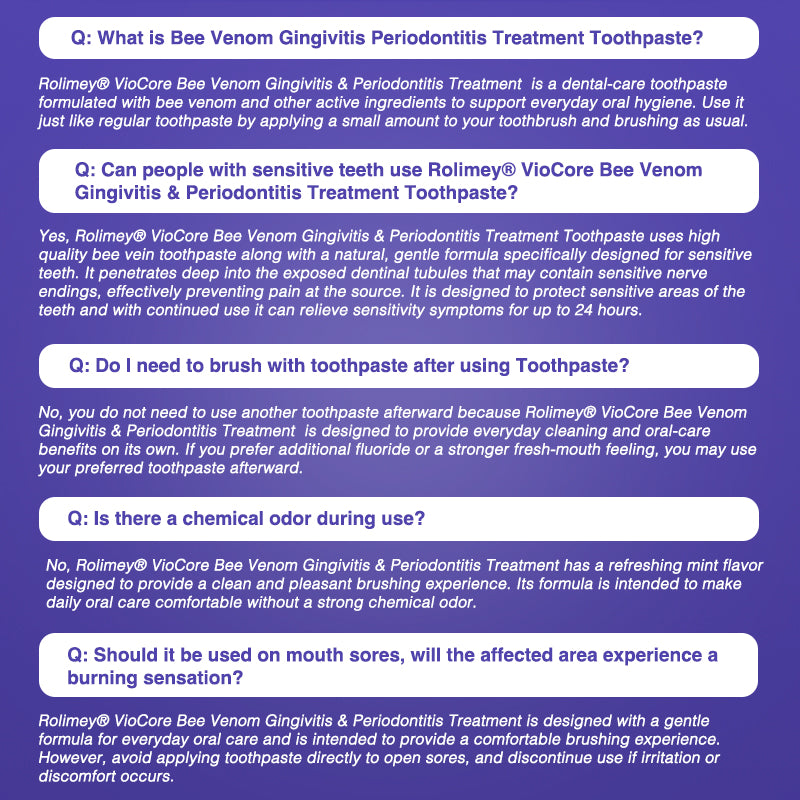 🦷Rolimey® VioCore Bee Venom Gingivitis & Periodontitis Treatment Toothpaste