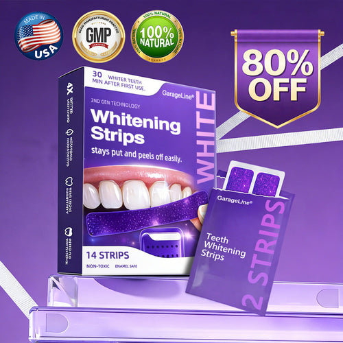 ✅Official Store |🦷GarageLine® Nano-Hydroxyapatite Purple Whitening Strips - Professional Enamel Care & Brightening