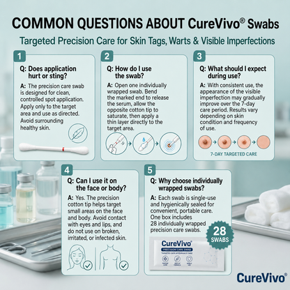 🔥🔥CureVivo® 👩‍⚕️7-Day 𝗦𝐤𝐢𝐧 𝐓𝐚𝐠 & 𝗪𝐚𝐫𝐭 𝐂𝐚𝐫𝐞 𝐏𝐫𝐞𝐜𝐢𝐬𝐢𝐨𝐧 𝐒𝐰𝐚𝐛𝐬（Individually Sealed, Single-Use）💪