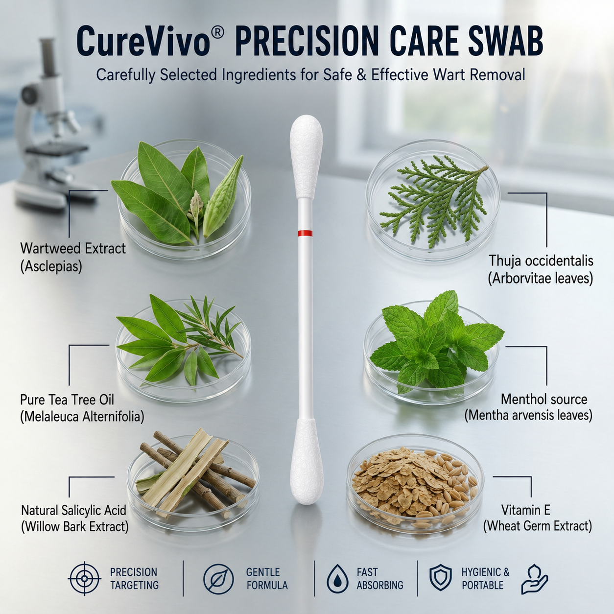 🔥🔥CureVivo® 👩‍⚕️7-Day 𝗦𝐤𝐢𝐧 𝐓𝐚𝐠 & 𝗪𝐚𝐫𝐭 𝐂𝐚𝐫𝐞 𝐏𝐫𝐞𝐜𝐢𝐬𝐢𝐨𝐧 𝐒𝐰𝐚𝐛𝐬（Individually Sealed, Single-Use）💪