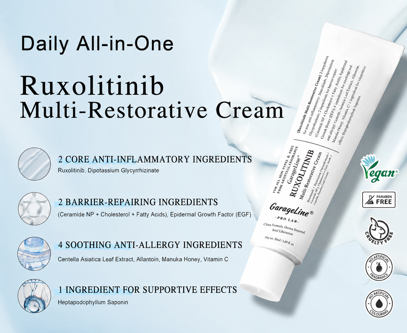 【GarageLine® Official Store】JAK-Smart Ruxolitinib Repair Complex 👨‍⚕️（Zero Inflammation, 72H Sustained Release | Acne Clear in 10 Days | 97.7% Redness Reduction | Clinically Tested）