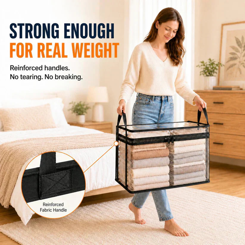 SVOZK® Clear Flip-Top Storage Box – Large Dust-Proof✨ & Moisture-Resistant Organizer for Clothes, Toys, Books & More🧸📚👕🧦