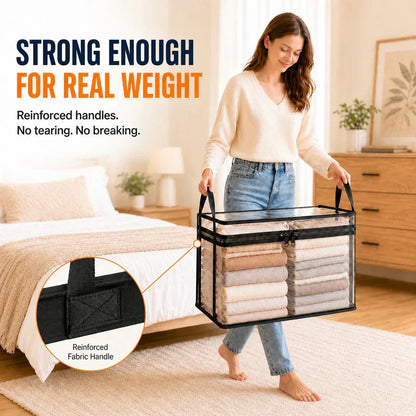 SVOZK® Clear Flip-Top Storage Box – Large Dust-Proof✨ & Moisture-Resistant Organizer for Clothes, Toys, Books & More🧸📚👕🧦
