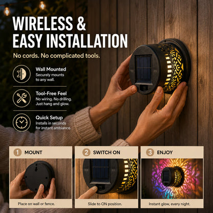 🔥Last Day 50% OFF 丨 💡REBYIPO® 2-in-1 Solar Mandala Projection Light-Colorful Projection · Outdoor Mosquito-Repelling Aid