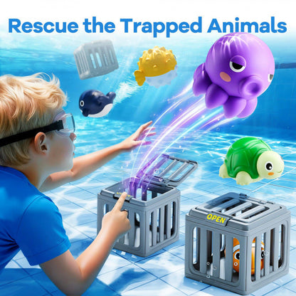 🔥2026 Hot Sale 51% OFF丨BVJ®⚡Summer Pool Toys for Kids - Diving Animal & Cage Set🎁🌊Sink & Seek Game🎉💦